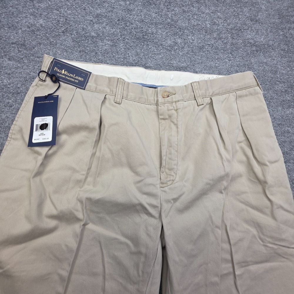 NWT Polo Ralph Lauren Hudson Chino Pants Men's 38T x 36 Classic Beige Tan NWT
